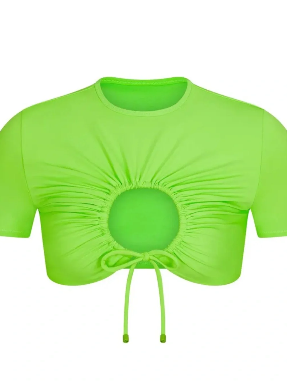 NWT SKIMS Neon‎ Green Swim Ruched T Shirt Top